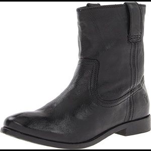 frye anna short black boots